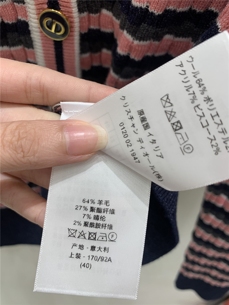 D10r v-neck stripe cardigan navy/pink