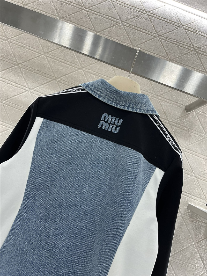 M1um1u contrast color denim jacket