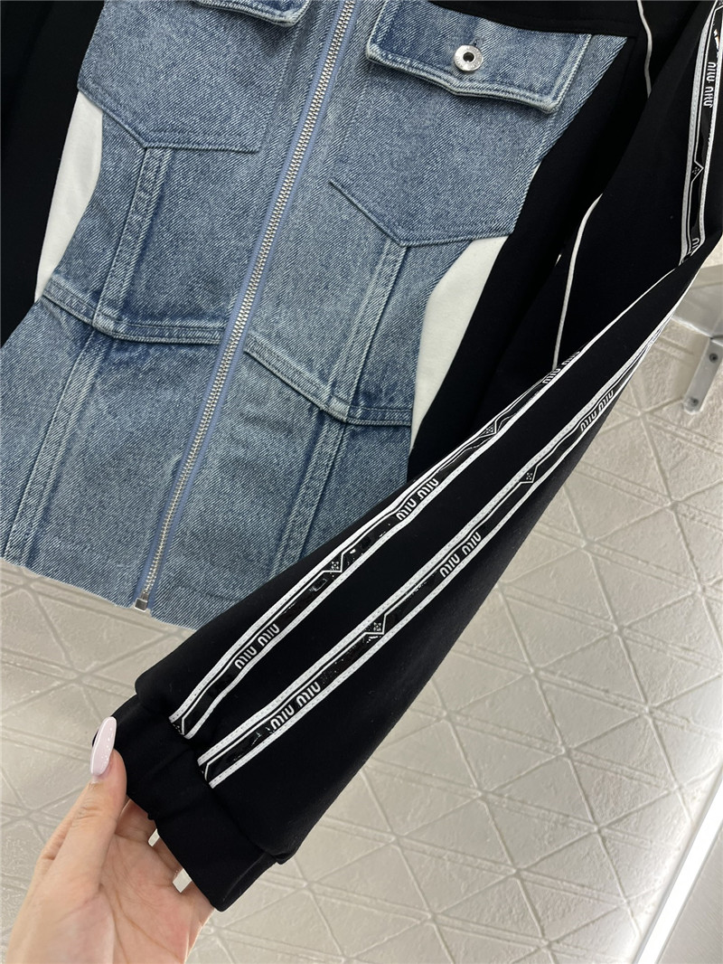 M1um1u contrast color denim jacket