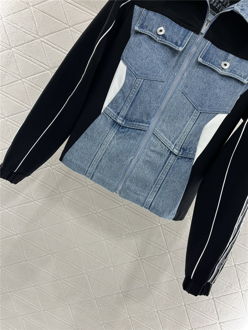 M1um1u contrast color denim jacket