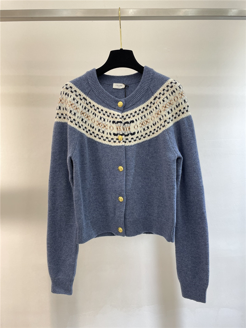 Ce1i*e triomphe fair isle cardigan blue