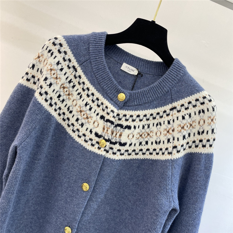 Ce1i*e triomphe fair isle cardigan blue