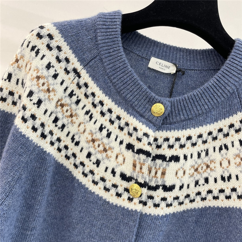 Ce1i*e triomphe fair isle cardigan blue