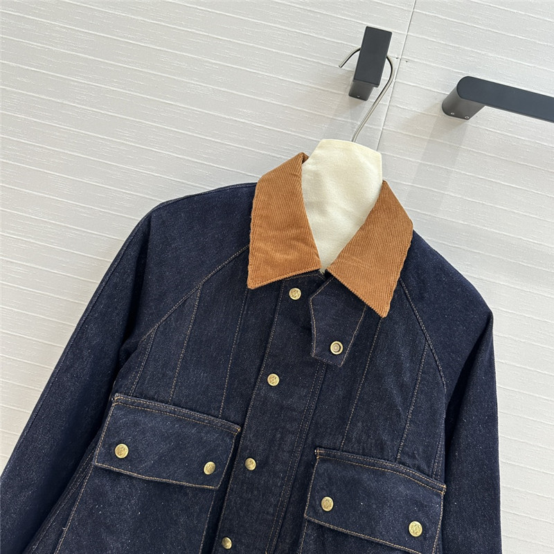 L0ew* lapel denim jacket