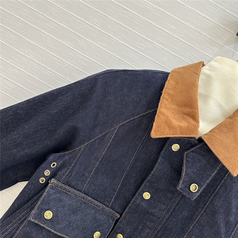 L0ew* lapel denim jacket