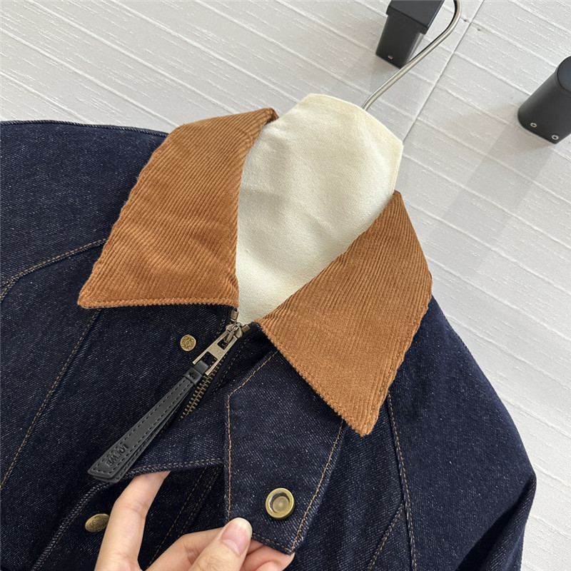 L0ew* lapel denim jacket