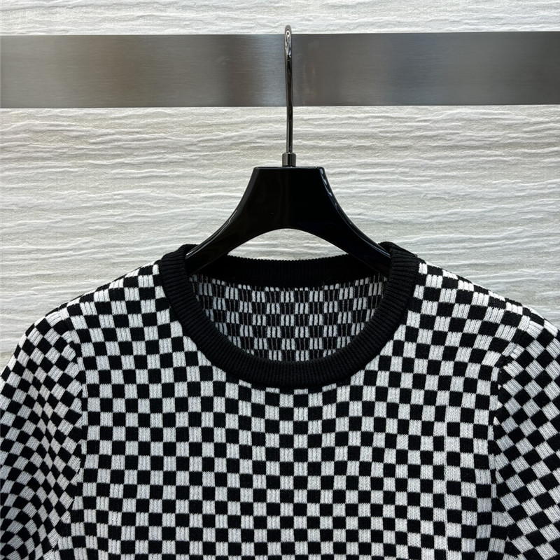 LV Mini Damier Knitted T-Shirt Black