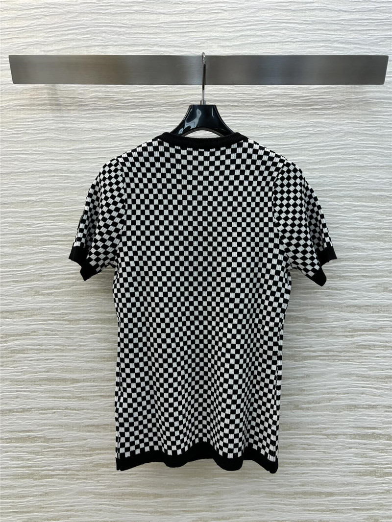 LV Mini Damier Knitted T-Shirt Black