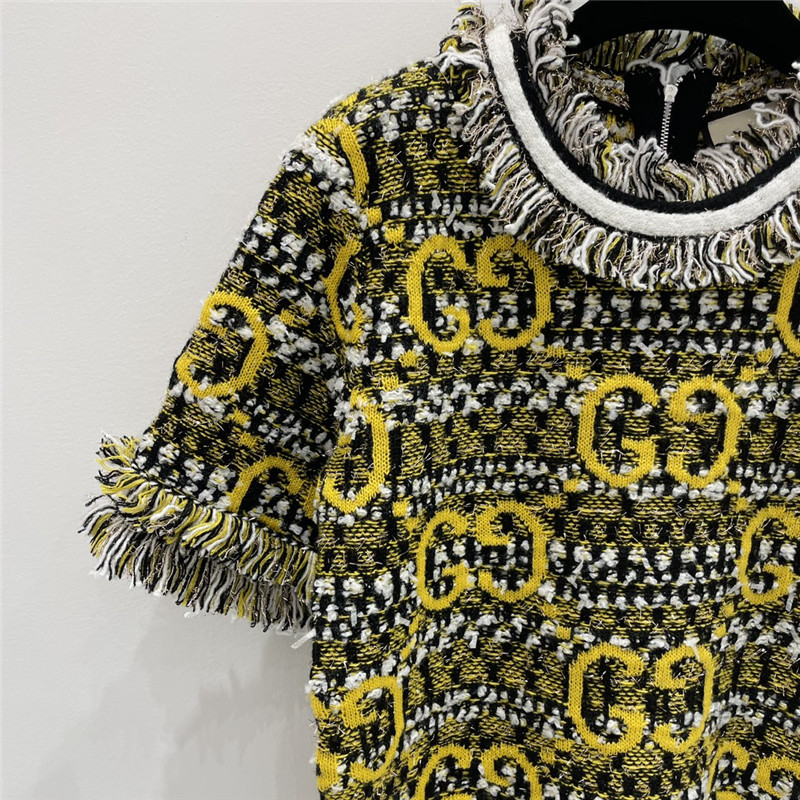 Gvc*1 mohair gg short-sleeve top in multicolor