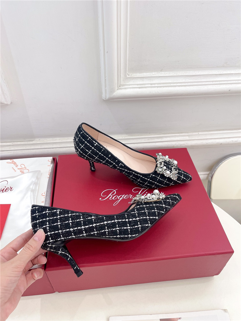 Roger Vivier Efflorescence Pumps 35mm in Black Tweed