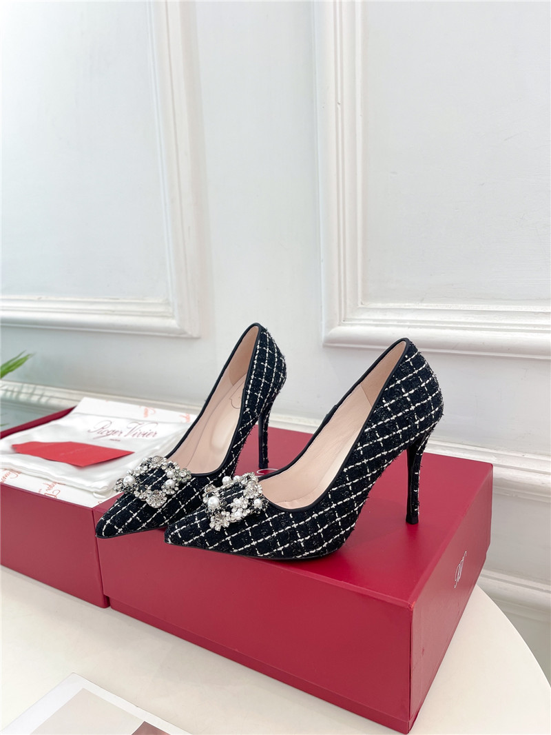 Roger Vivier Efflorescence Pumps 65mm in Black Tweed