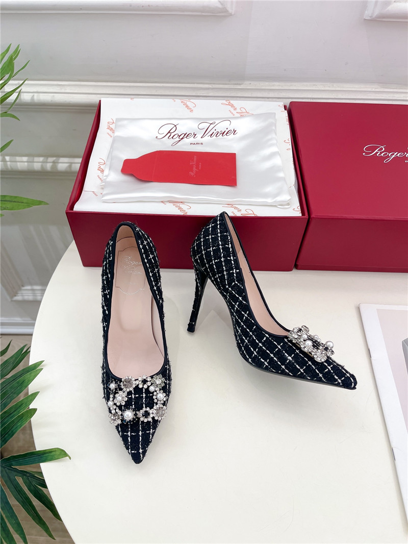 Roger Vivier Efflorescence Pumps 65mm in Black Tweed