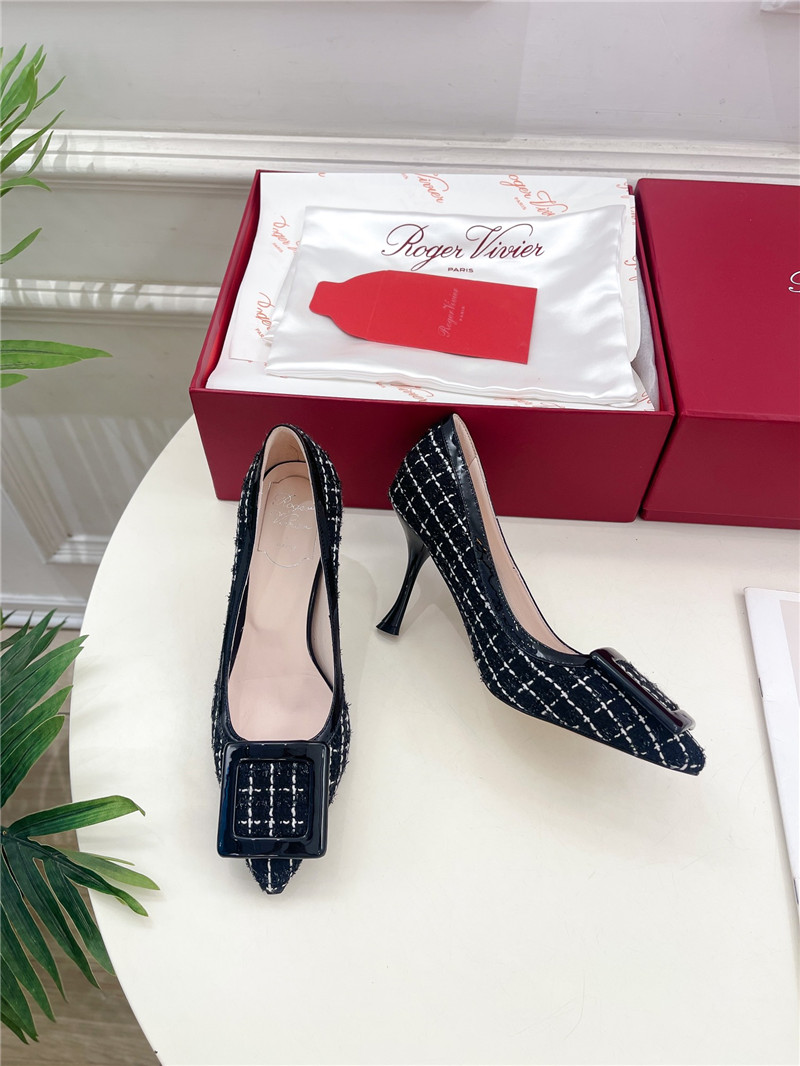 Roger Vivier Viv’ in The City Pumps 65mm in Black Tweed