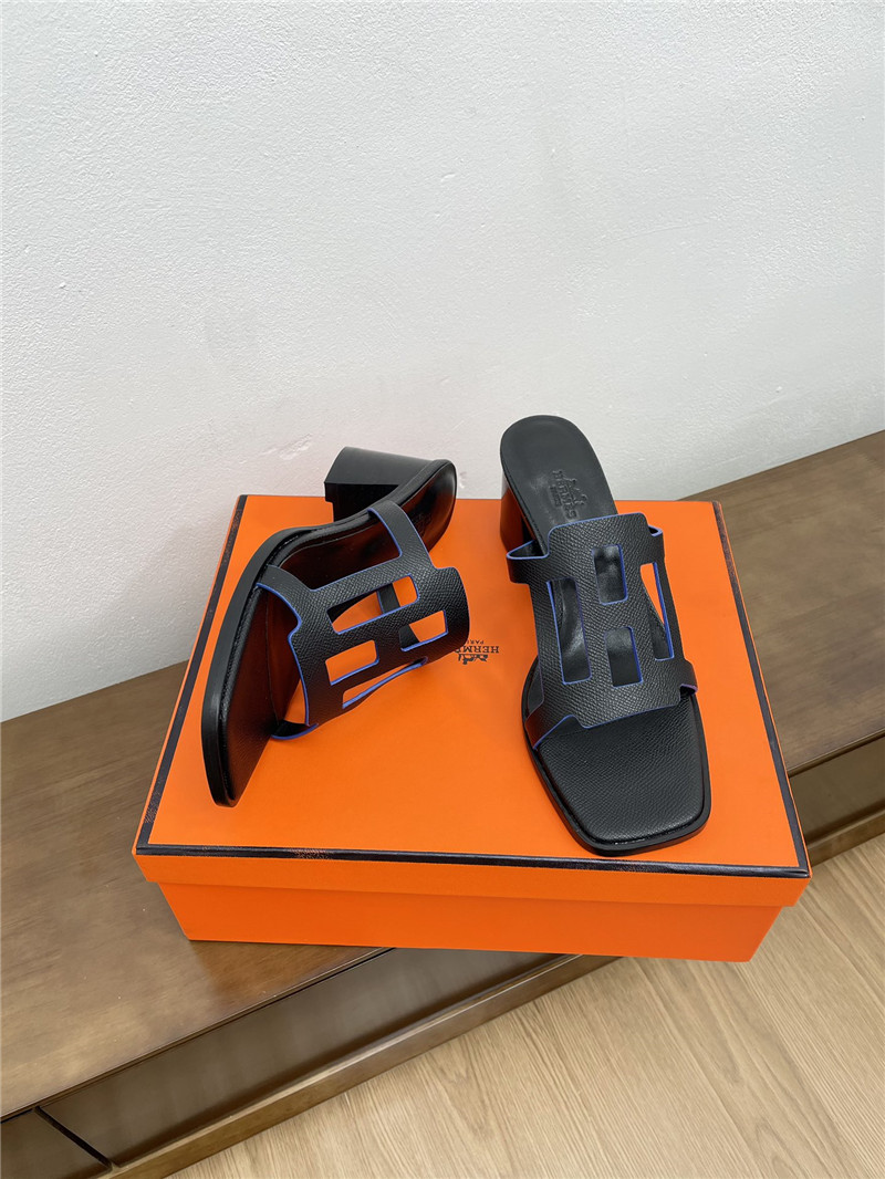 H**me5 izzy 60 sandals in black calfskin