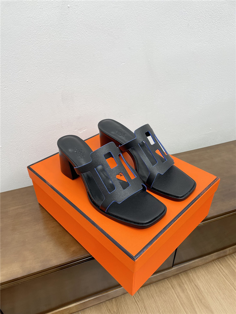 H**me5 izzy 60 sandals in black calfskin