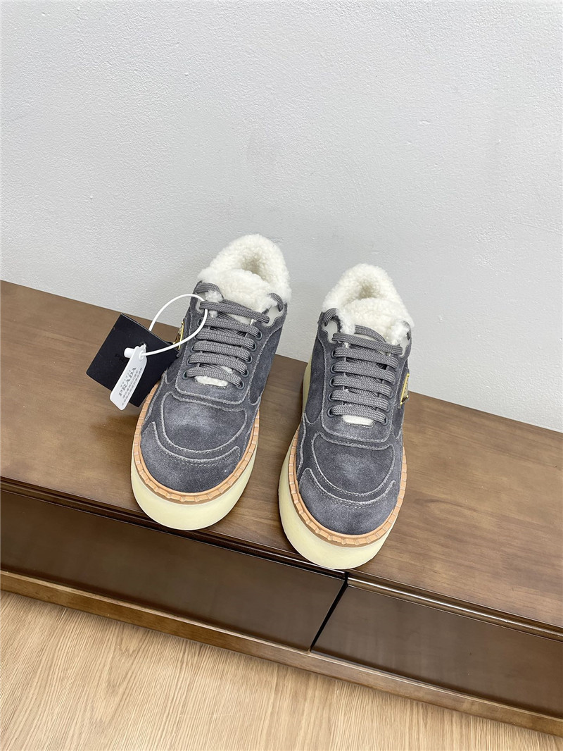 Pra*a winter platform suede sneakers brown