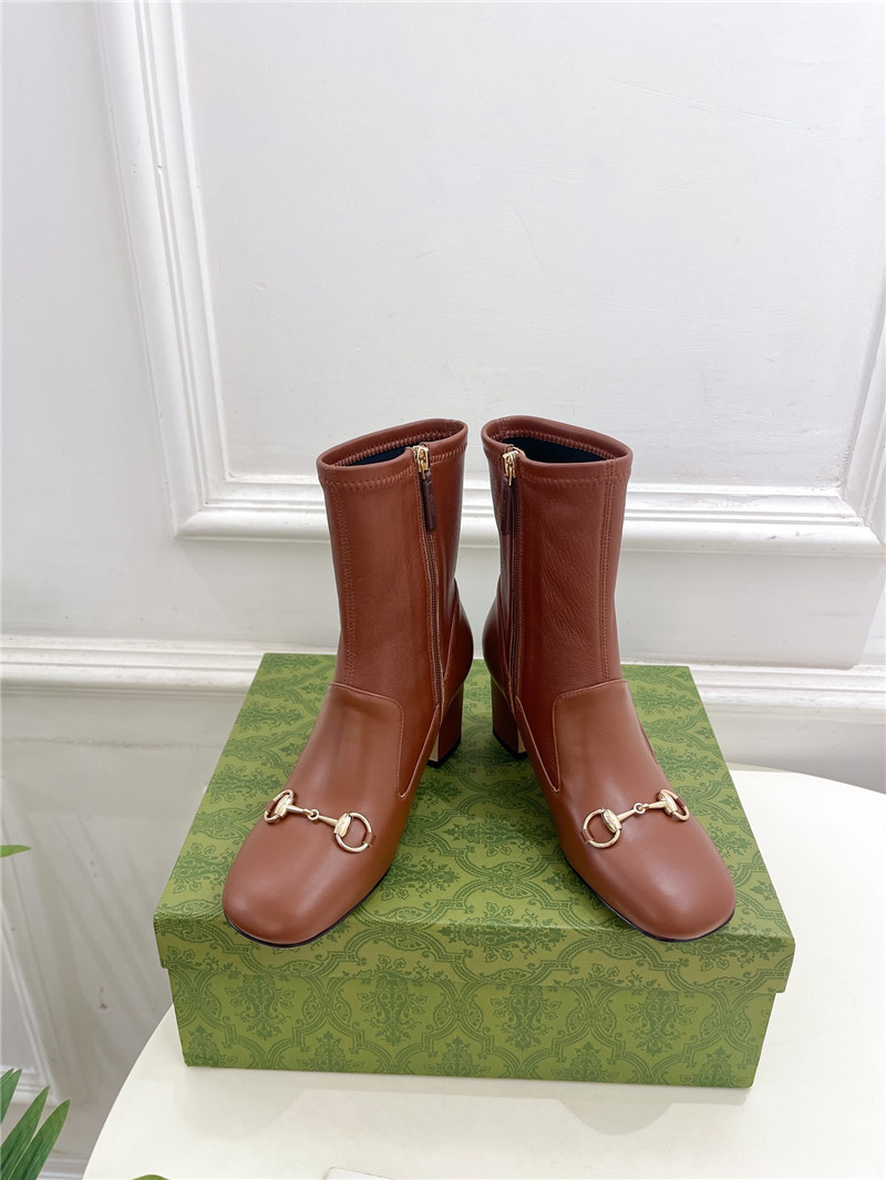 Gvc*1 horsebit leather ankle boots in brown