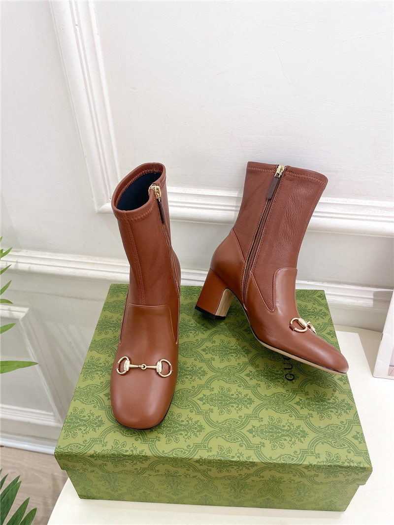 Gvc*1 horsebit leather ankle boots in brown