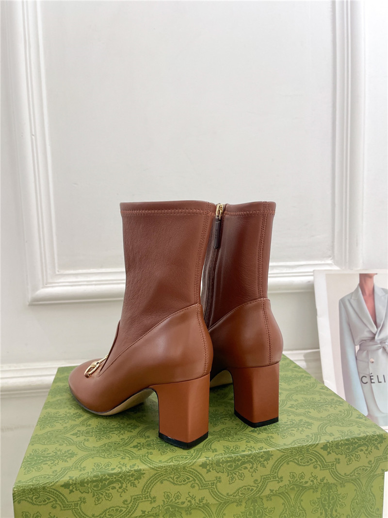 Gvc*1 horsebit leather ankle boots in brown