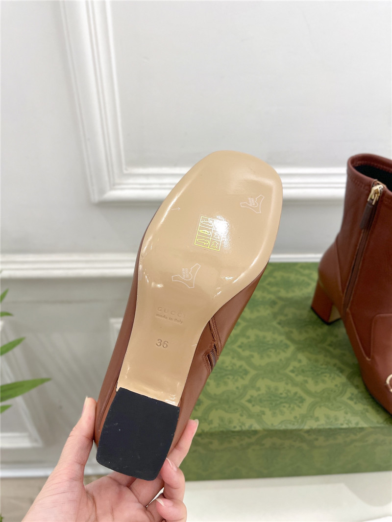 Gvc*1 horsebit leather ankle boots in brown