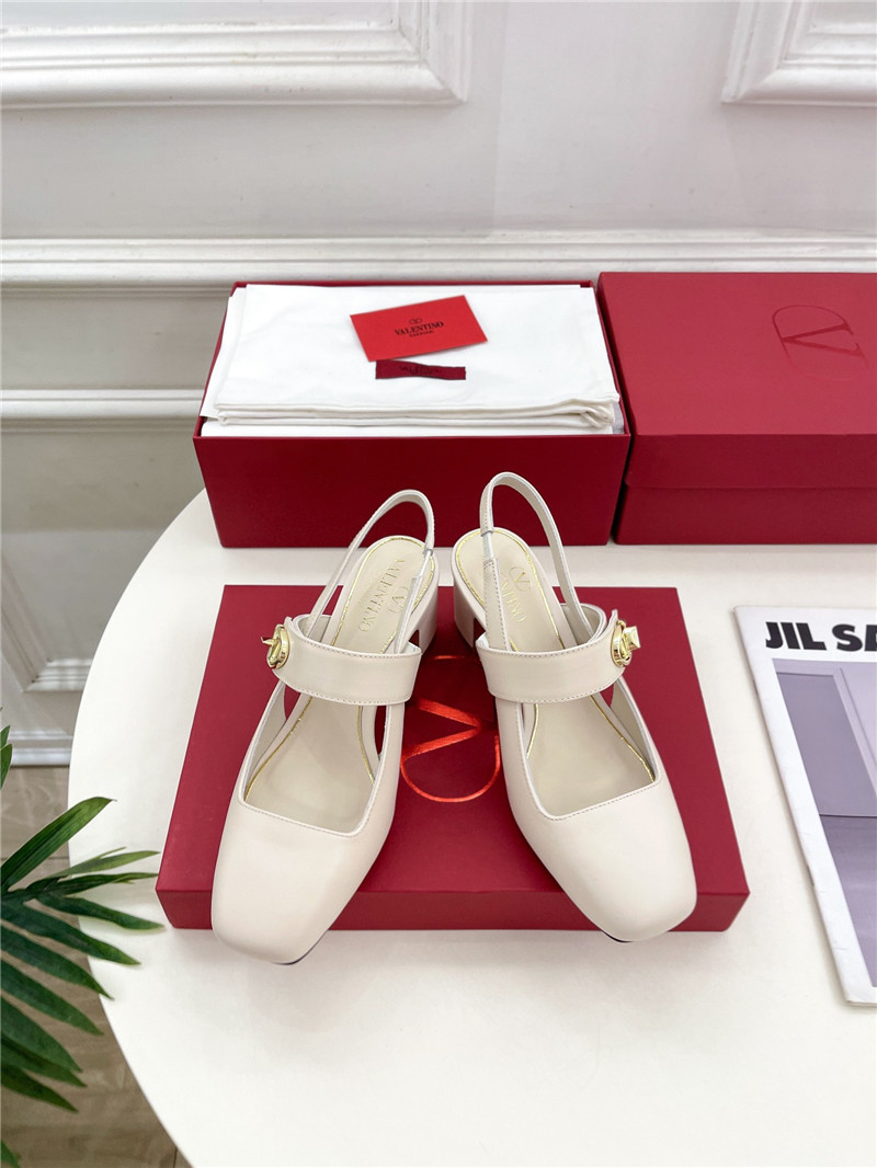 Va1e*ntin0 ivory vlogo mary-jane slingbacks