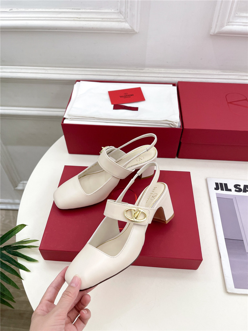 Va1e*ntin0 ivory vlogo mary-jane slingbacks
