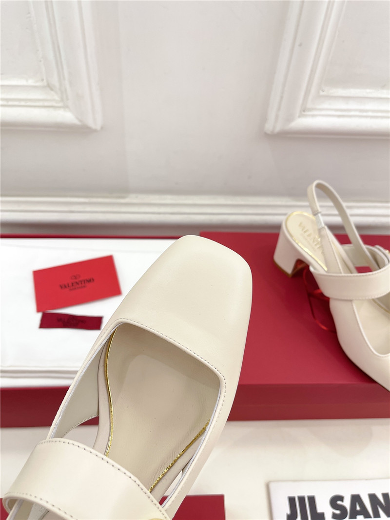 Va1e*ntin0 ivory vlogo mary-jane slingbacks