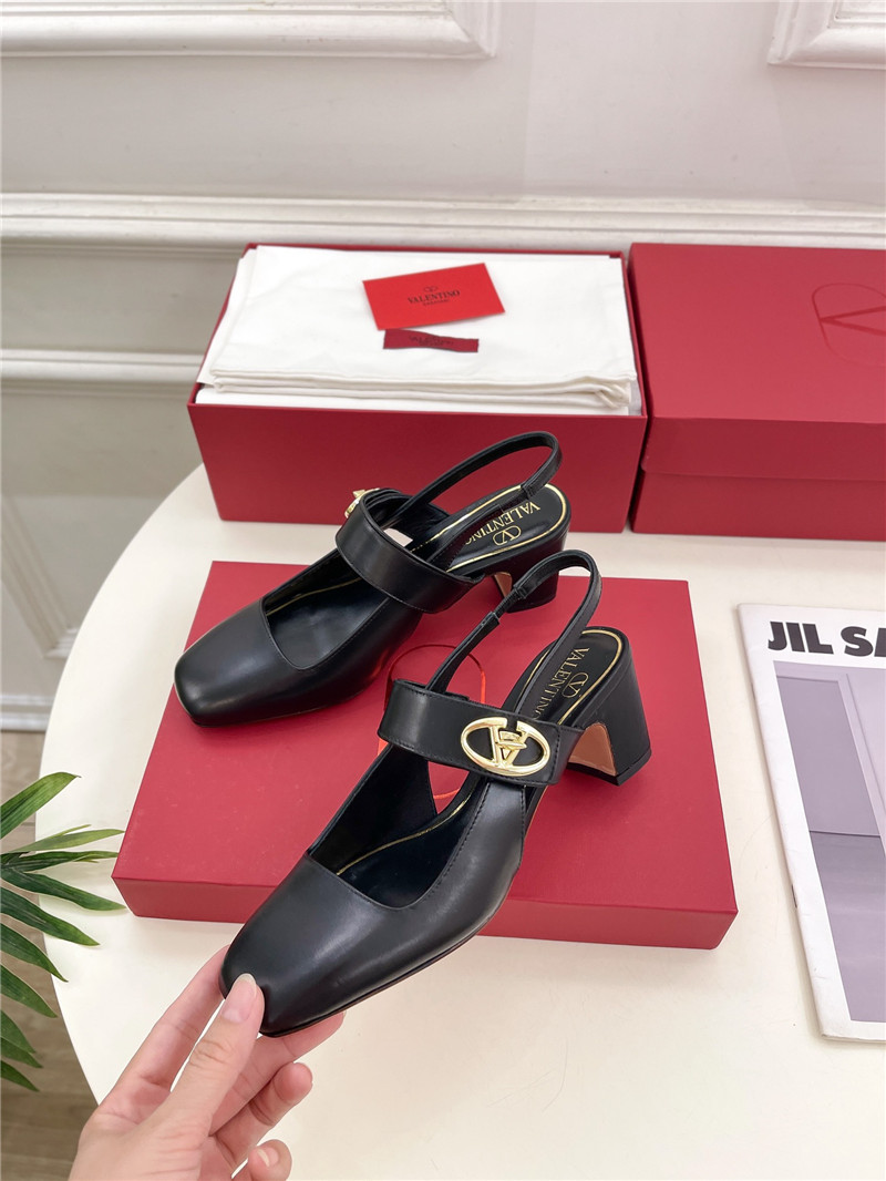 Va1e*ntin0 black vlogo mary-jane slingbacks
