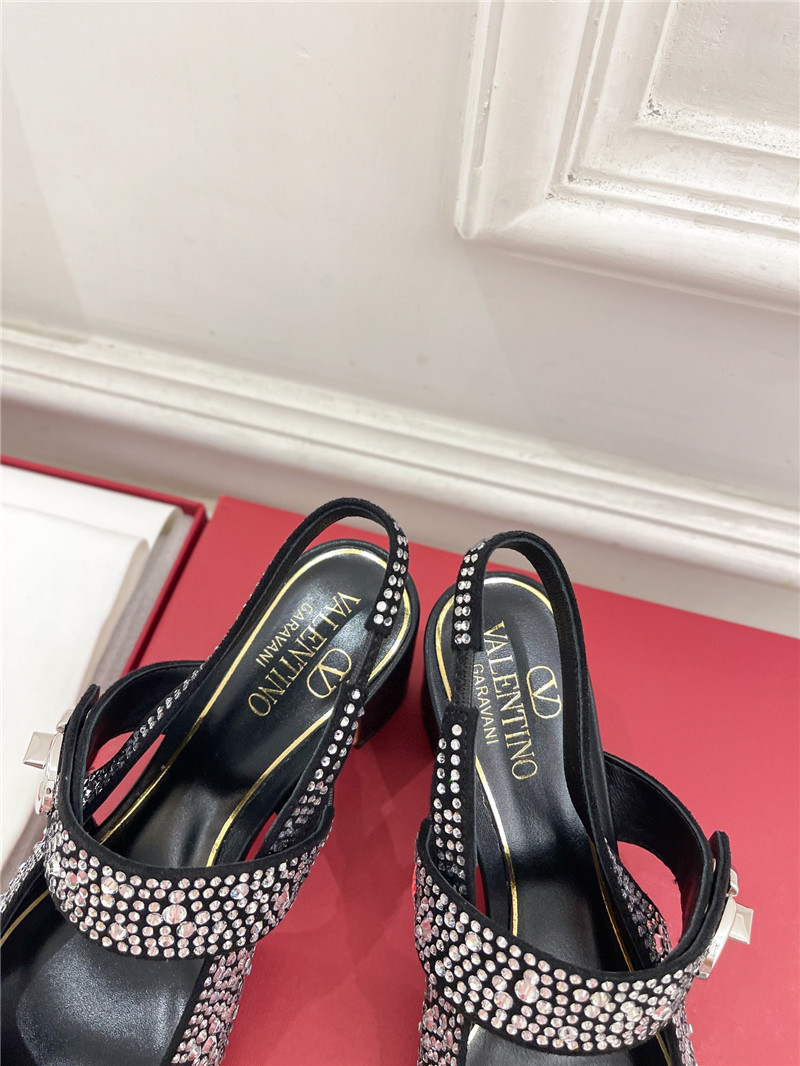 Va1e*ntin0 vlogo locker crystal black mary-jane slingbacks