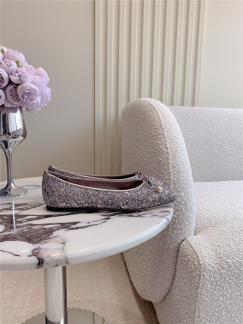 J1m*y Ch00 elme flats in multicolor glitter