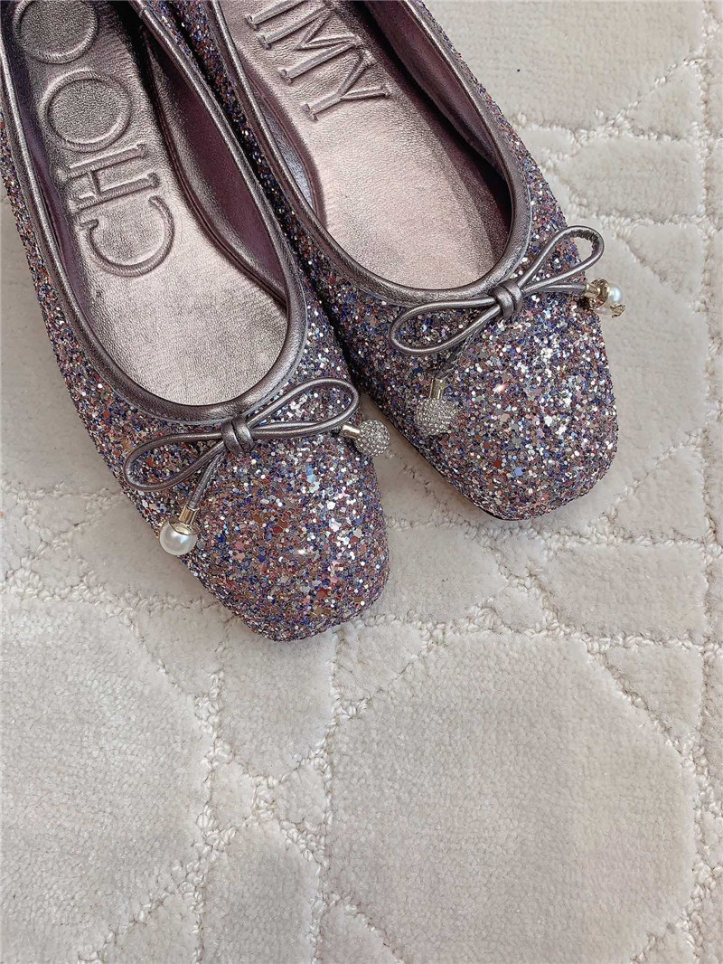 J1m*y Ch00 elme flats in multicolor glitter