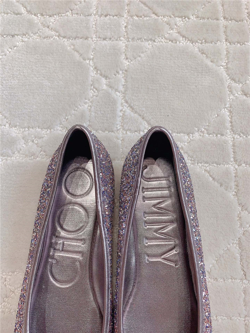 J1m*y Ch00 elme flats in multicolor glitter