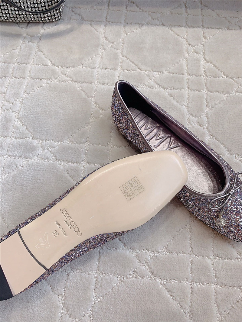 J1m*y Ch00 elme flats in multicolor glitter