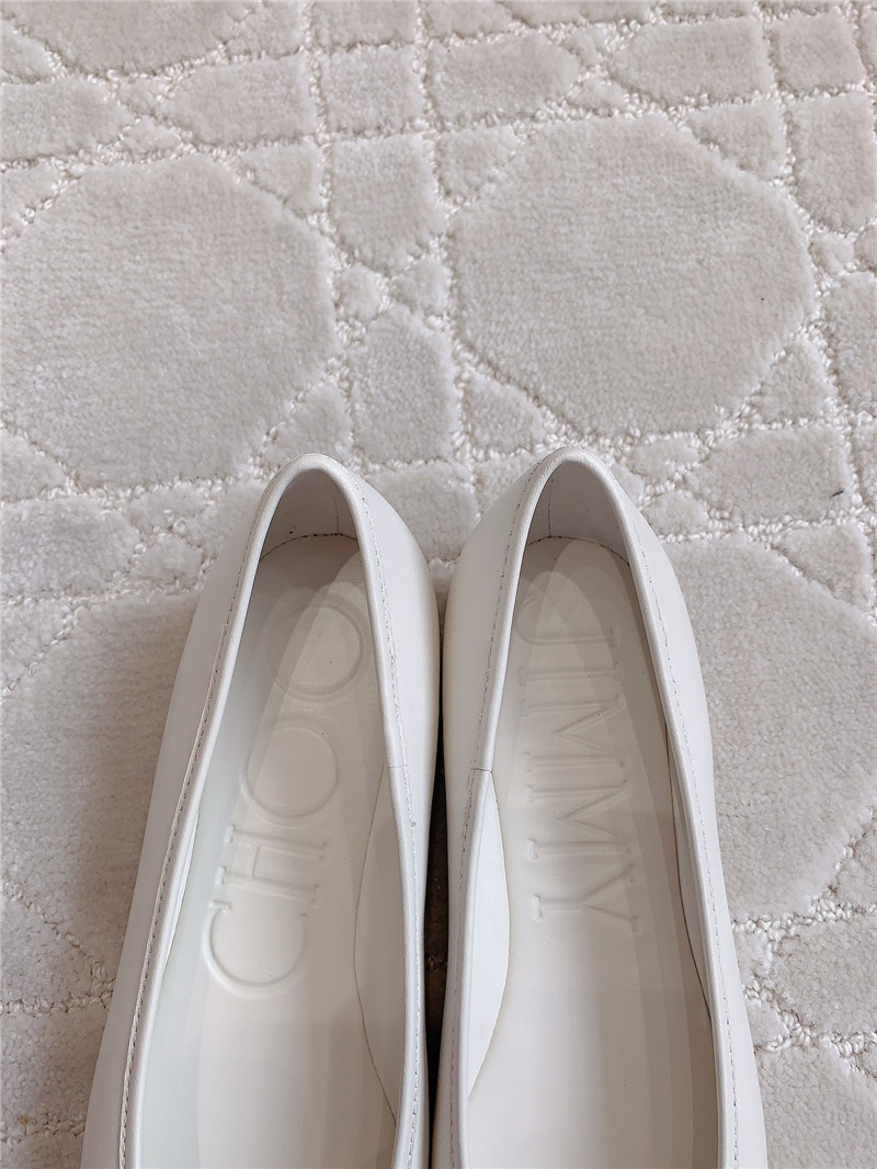 J1m*y Ch00 elme flats in latte nappa leather