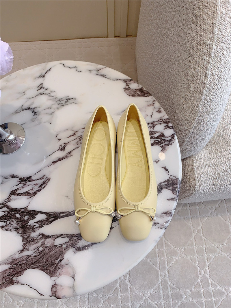 J1m*y Ch00 elme flats in natural nappa leather