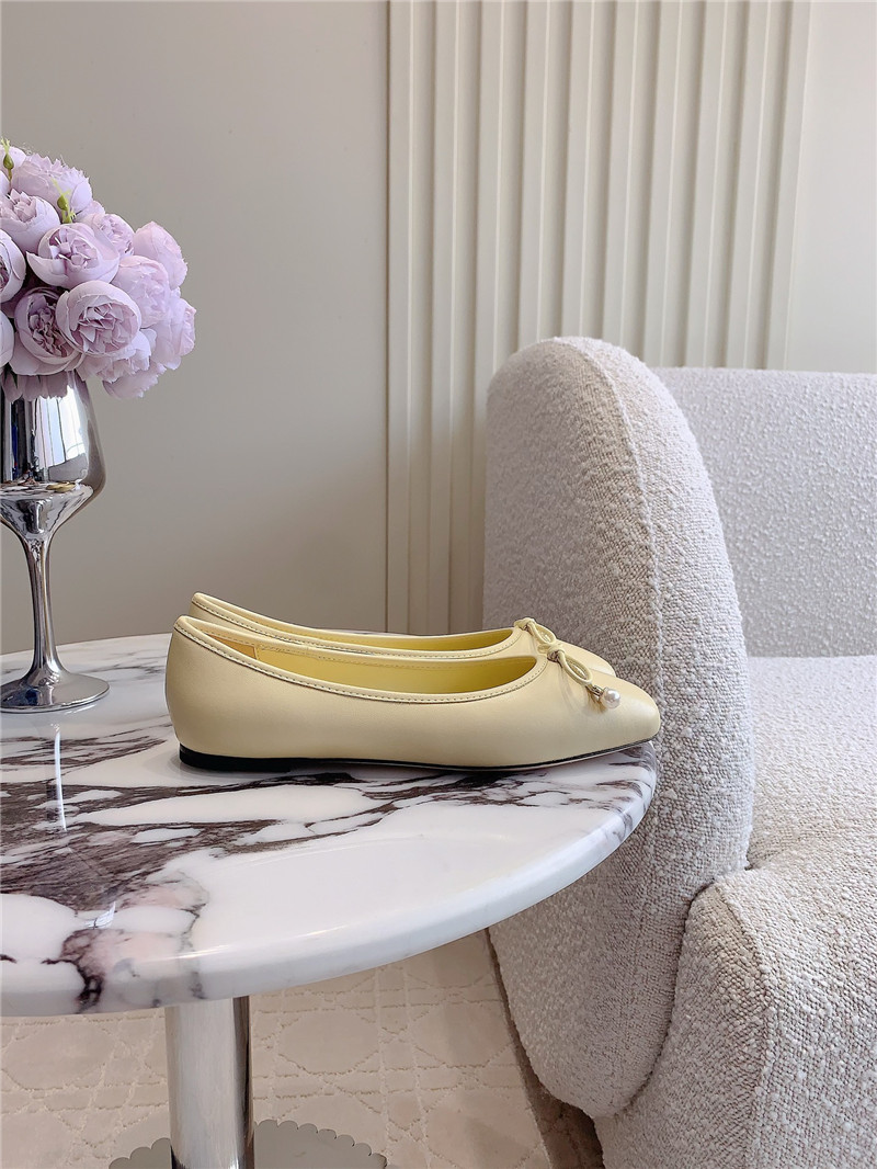 J1m*y Ch00 elme flats in natural nappa leather