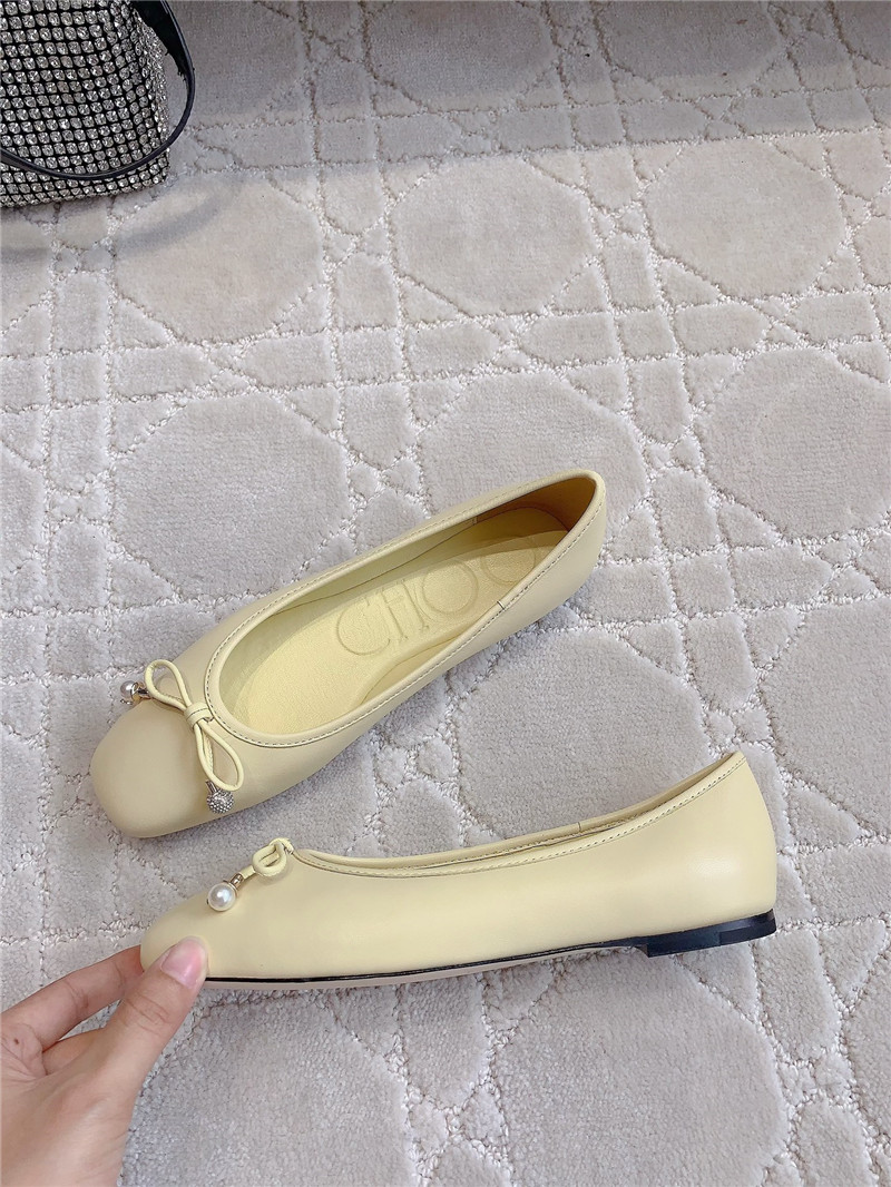 J1m*y Ch00 elme flats in natural nappa leather