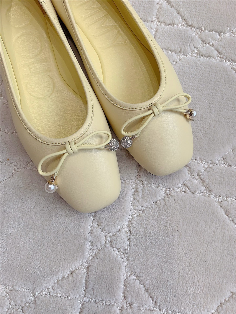 J1m*y Ch00 elme flats in natural nappa leather