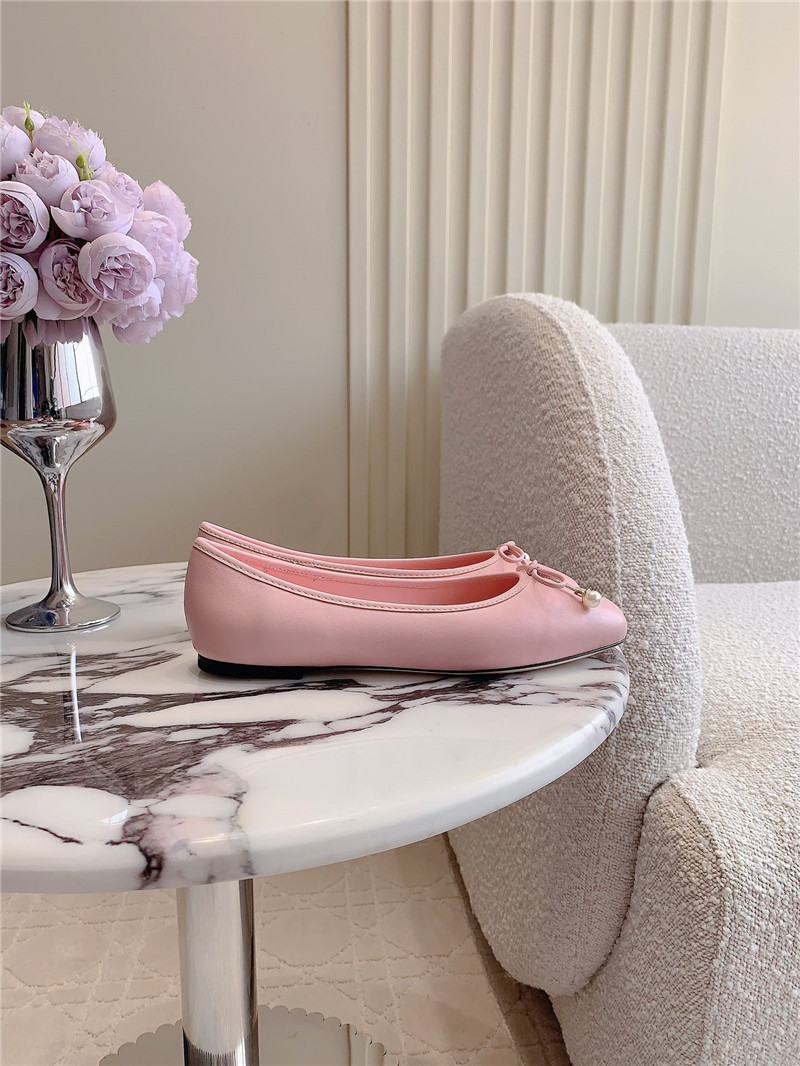 J1m*y Ch00 elme flats in rose nappa leather