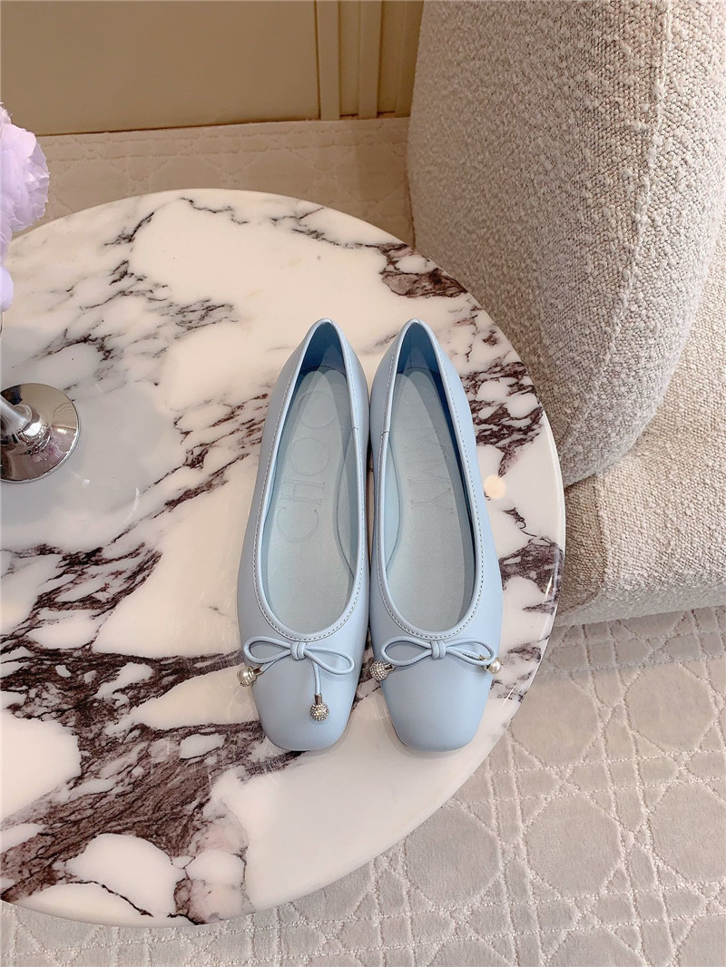 J1m*y Ch00 elme flats in blue nappa leather