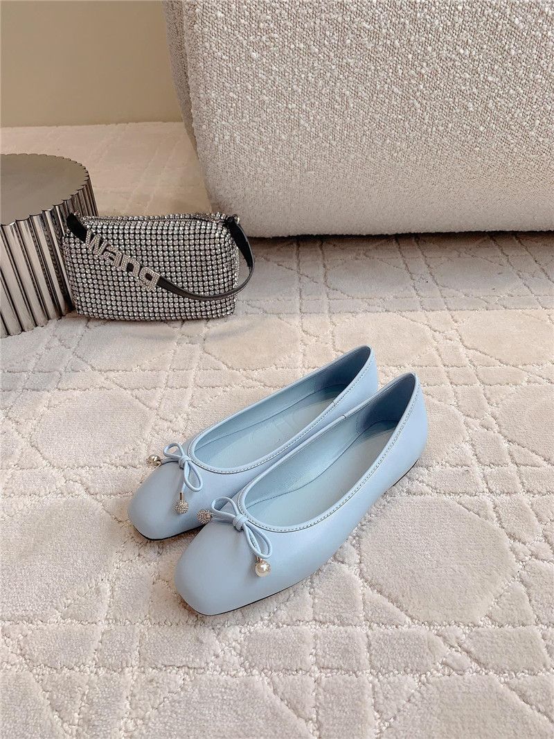 J1m*y Ch00 elme flats in blue nappa leather