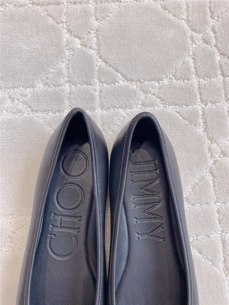 J1m*y Ch00 elme flats in black nappa leather