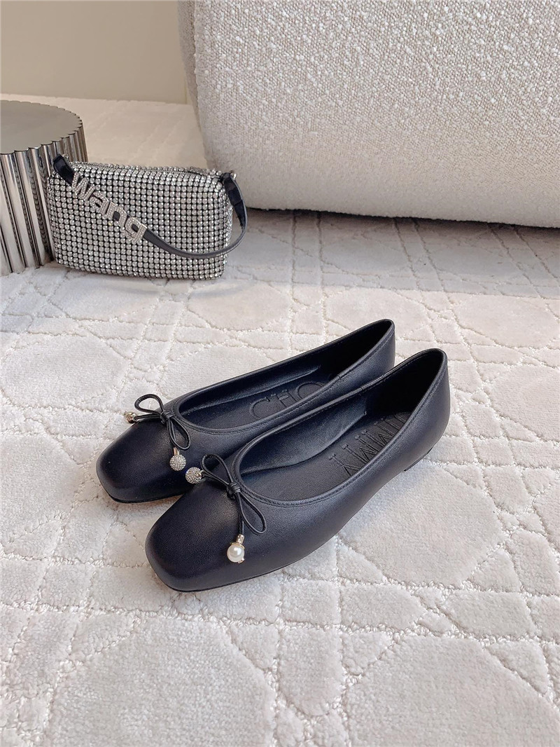 J1m*y Ch00 elme flats in black nappa leather