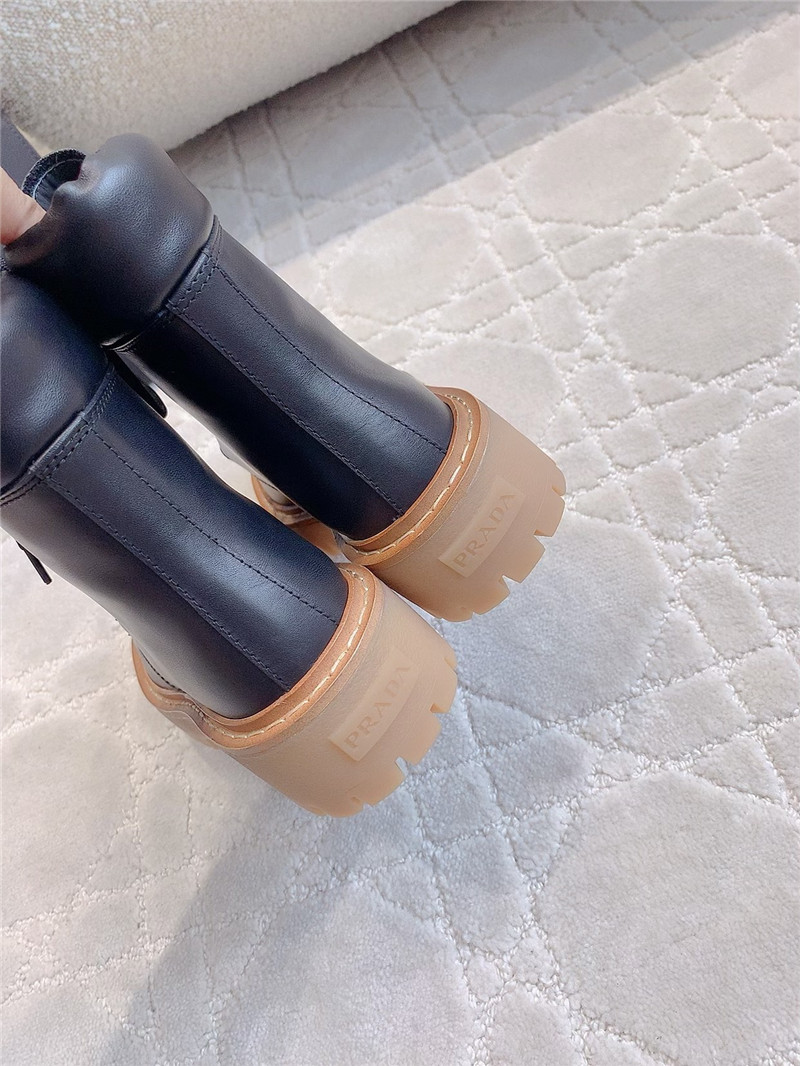 Pra*a platform lace-up calfskin ankle boots