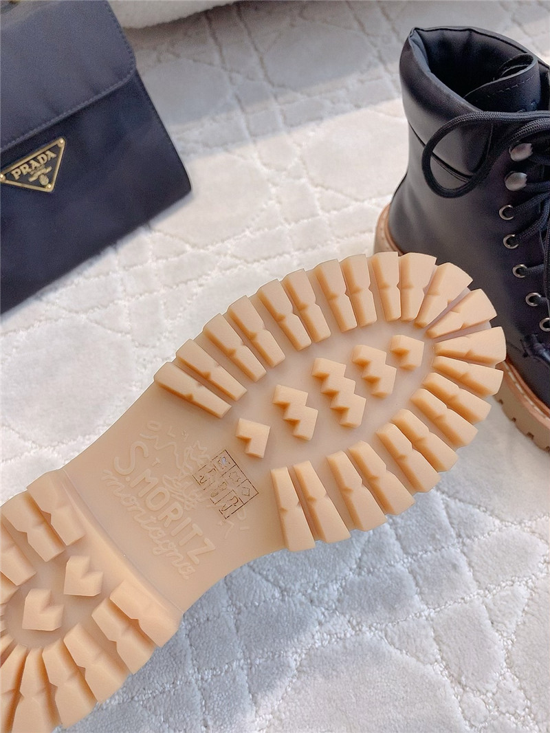 Pra*a platform lace-up calfskin ankle boots