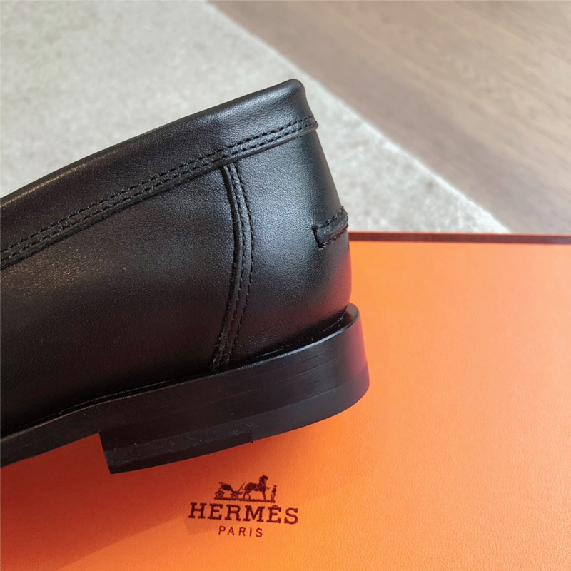 H**me5 h cut-out kennedy loafer in noir calfskin