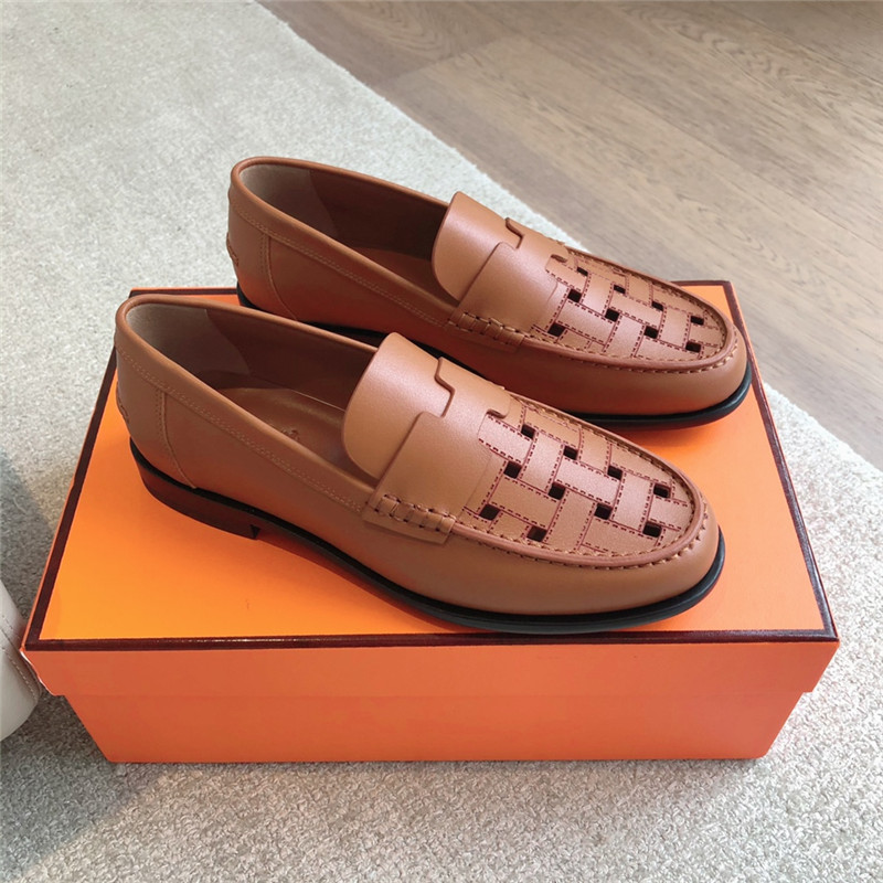 H**me5 h cut-out kennedy loafer in natural calfskin