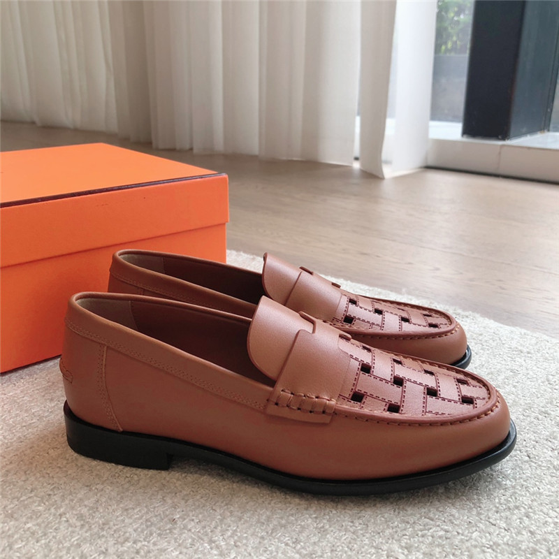 H**me5 h cut-out kennedy loafer in natural calfskin