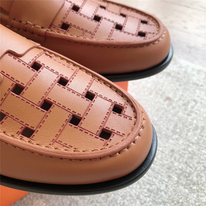 H**me5 h cut-out kennedy loafer in natural calfskin