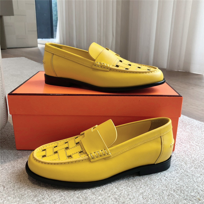 H**me5 h cut-out kennedy loafer in yellow calfskin